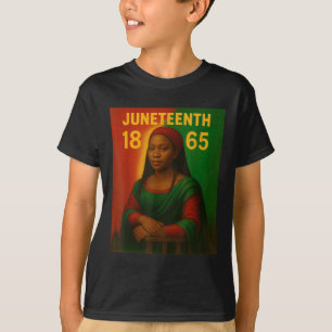 Zwarte Mona Lisa Graphic Afro-Amerikaanse juni T-shirt