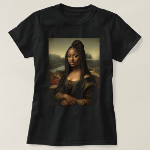 Zwarte Mona Lisa Kunst Zwarte Geschiedenis T-shirt