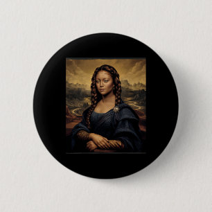 Zwarte Mona Lisa Zwarte Geschiedenis Afrikaanse Ko Ronde Button 5,7 Cm