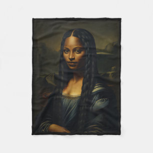 Zwarte Mona Lisa Zwarte Geschiedenis Maand Afrikaa Fleece Deken