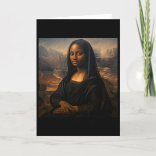 Zwarte Mona Lisa Zwarte Geschiedenis Maand Junetee Kaart