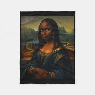 Zwarte Mona Lisa Zwarte Geschiedenis Maand Vrouw A Fleece Deken