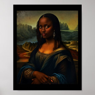 Zwarte Mona Lisa Zwarte Geschiedenis Maand Vrouw A Poster