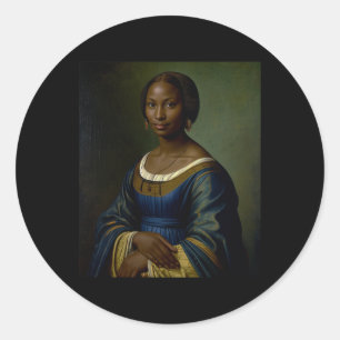 Zwarte Mona Lisa Zwarte Geschiedenis Maand Vrouw Z Ronde Sticker