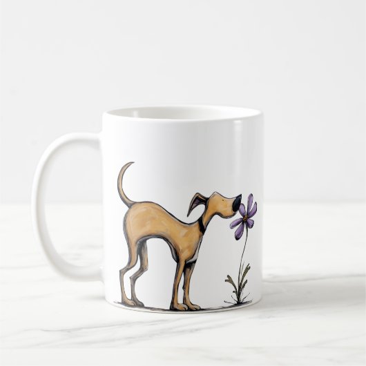 Zwarte Mond Cur Hond Mok (Links)