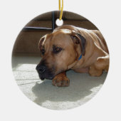 zwarte-mondkaper keramisch ornament (Voorkant)