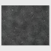 Zwarte monochromatische achtergrond van glitterij cadeaupapier (Vlak)