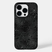 Zwarte monochromatische achtergrond van glitterij Case-Mate iPhone case (Achterkant)