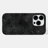 Zwarte monochromatische achtergrond van glitterij Case-Mate iPhone case (Achterkant (horizontaal))