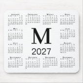 Zwarte Monogram 2027 Agenda Wit Muismat (Voorkant)