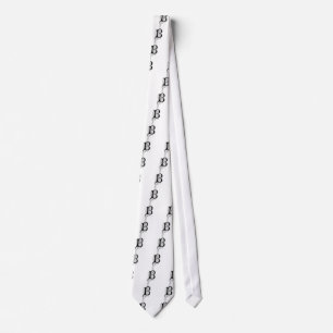 Zwarte monogram B Floral Swirls Stropdas