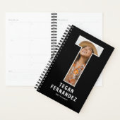Zwarte Monogram Beginletter 'T' Foto Planner (Display)