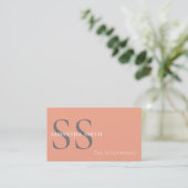 Zwarte Monogram Belastingaccountant Visitekaartje (Staand voorkant)