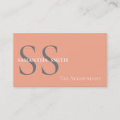 Zwarte Monogram Belastingaccountant Visitekaartje (Voorkant)