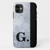Zwarte Monogram Cement Beton Achtergrond Voor Mann Case-Mate iPhone Case (Achterkant)
