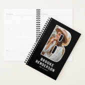 Zwarte Monogram Eerste Letter 'B' Foto Planner (Display)