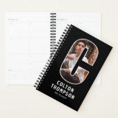 Zwarte Monogram Eerste Letter 'C' Foto Planner (Display)