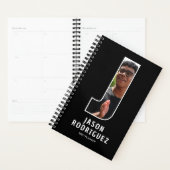 Zwarte Monogram Eerste Letter 'J' Foto Planner (Display)