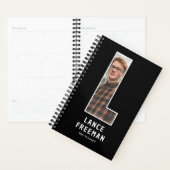 Zwarte Monogram Eerste Letter 'L' Foto Planner (Display)