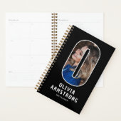 Zwarte Monogram Eerste Letter 'O' Foto Planner (Display)