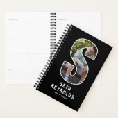 Zwarte Monogram Eerste Letter 'S' Foto Planner (Display)