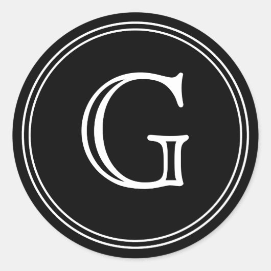 Zwarte monogram Envelope zegels voor kleuren (Voorkant)