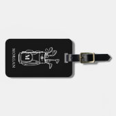 Zwarte Monogram Golf Bag Bagagelabel (Voorkant horizontaal)