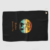 Zwarte Monogram Golfhanddoek | Bachelor Weekend (Horizontaal)