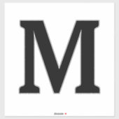 Zwarte Monogram Initiaal Naam Aangepaste Kleur Ele Sticker (Vel)