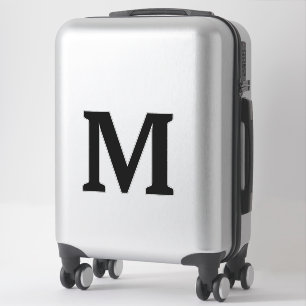 Zwarte Monogram Initiaal Naam Aangepaste Kleur Ele Sticker