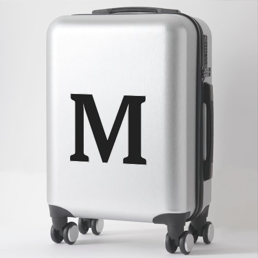 Zwarte Monogram Initiaal Naam Aangepaste Kleur Ele Sticker (Koffer)