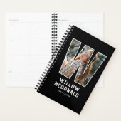 Zwarte Monogram Initiaal 'W' Foto Planner (Display)