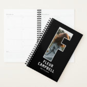 Zwarte monogram initiële 'F' foto planner (Display)