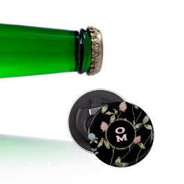 Zwarte Monogram Klaver Button Flesopener
