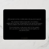 Zwarte monogram + "Laurel Afstuderen" aankondiging (Achterkant)