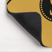 Zwarte monogram met gouden folie zwarte strepen muismat (Hoek)