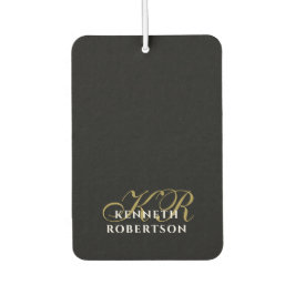 Zwarte Monogram Minimalistische Gouden Witte Elega Luchtverfrisser
