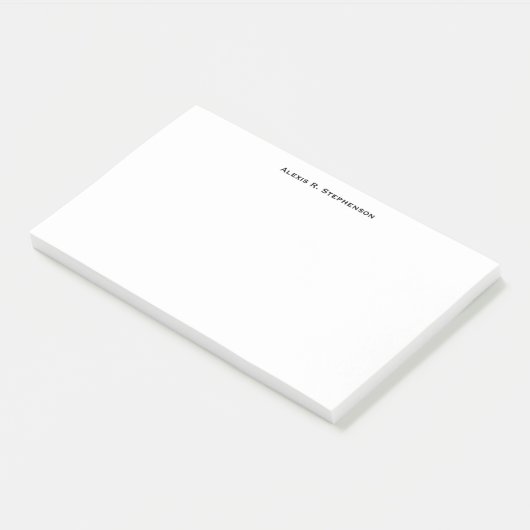 Zwarte monogram of naam post-it® notes (Schuin)