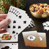 Zwarte monogram op oranje gouden glinsterende ombr pokerkaarten (Insitu)