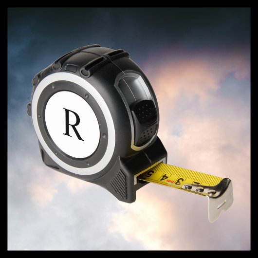 Zwarte monogram op witte handyman cadeau gereedsch rolmaat