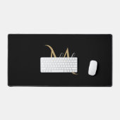Zwarte Monogram Personalisatie  Bureaumat (Keyboard & Muis)