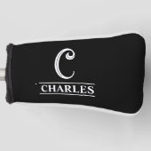 Zwarte Monogram Putter Head Hoes Golfheadcover (Voorkant)