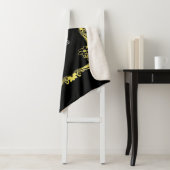 Zwarte Monogram Sherpa Deken (In situ)