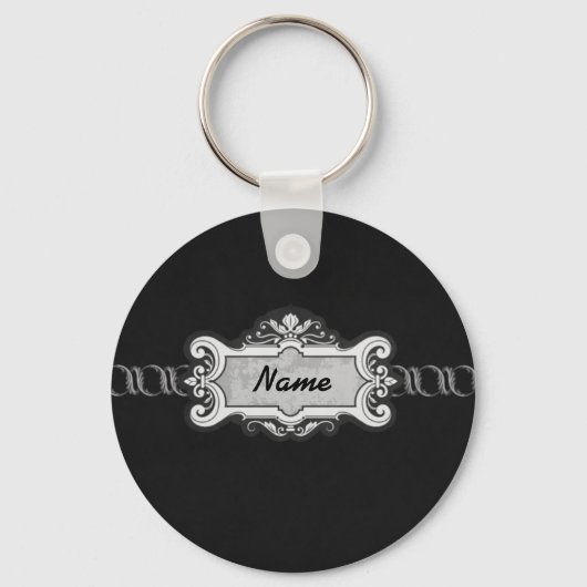 Zwarte monogram Sleutelhanger (Voorkant)