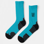 Zwarte Monogram Turquoise Sokken (Links)