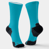 Zwarte Monogram Turquoise Sokken (Gebogen)