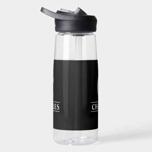 Zwarte Monogram Waterfles (Rechts)