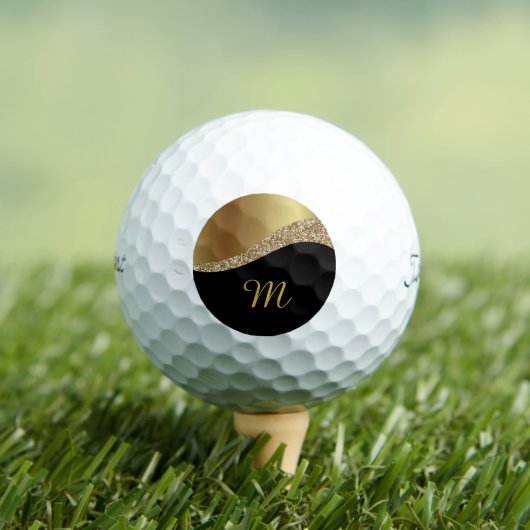 ZWARTE MONOGRAM WAVE GOLD BALLS GOLFBALLEN (Insitu Shirt)