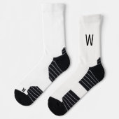 Zwarte Monogram Witte Sokken (Links)