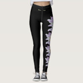 Zwarte Montana Bitterroot Staatsbloem Leggings (Voorkant)
